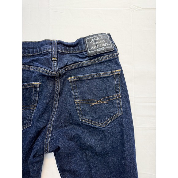 Signature Levi Strauss Jeans Mens 30x32 Dark Blue Athletic Straight Fits 31x32 - Picture 9 of 10